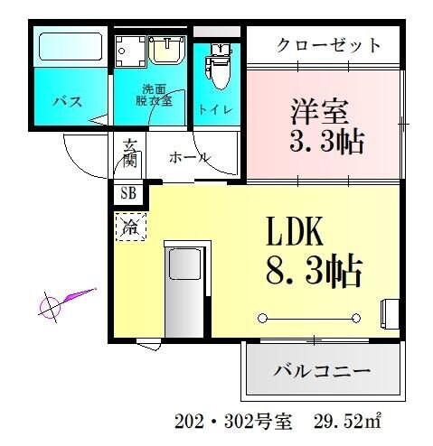 BAU宮城野原の物件間取画像