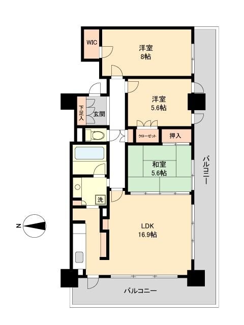 レジディアタワー仙台の物件間取画像