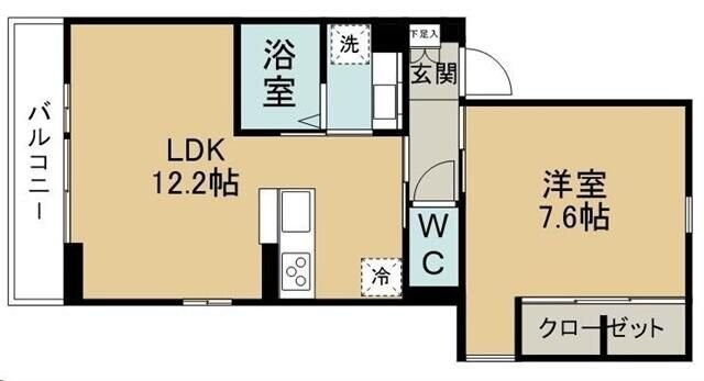 ドミール旭ケ丘駅前の物件間取画像