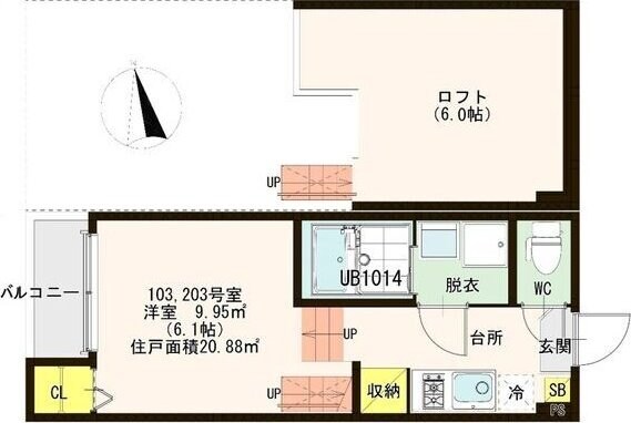 ハーモニーテラス東仙台VIの物件間取画像