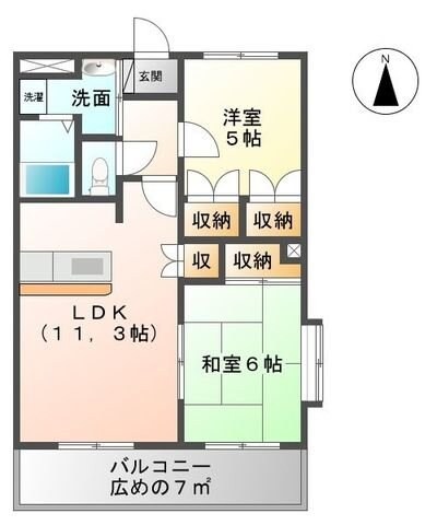 コンフォース荒井の物件間取画像