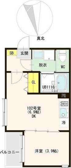 GREEN ACE II(グリーンエースツー)(郡山七丁目(7)B)の物件間取画像