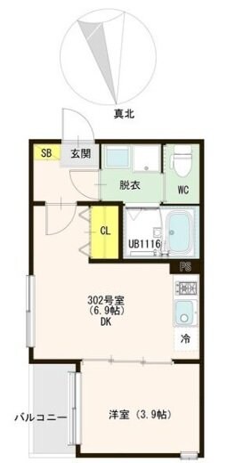 GREEN ACE II(グリーンエースツー)(郡山七丁目(7)B)の物件間取画像