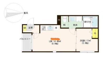 ハーモニーテラス福住町IV(福住町(7)B)の物件間取画像