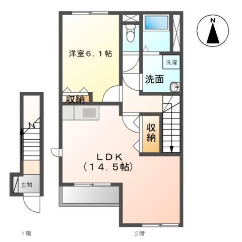 サンコート北原A棟の物件間取画像