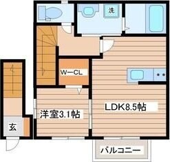 エクシリア原町Iの物件間取画像
