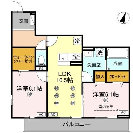 コンフォート若松の物件間取画像
