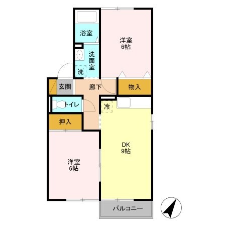 セジュール八千代 Bの物件間取画像