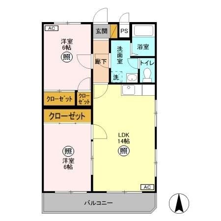 ローズウィング参番館の物件間取画像