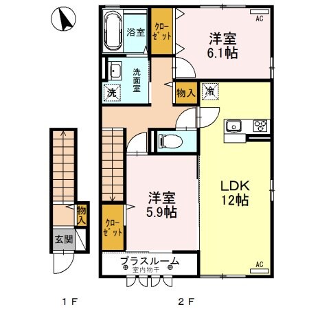 ルビー Cの物件間取画像