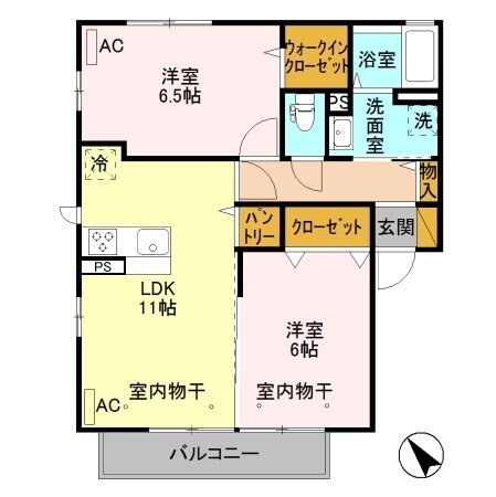 ジヴェルニー 003の物件間取画像