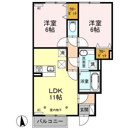 ベルフォンティーヌの物件間取画像
