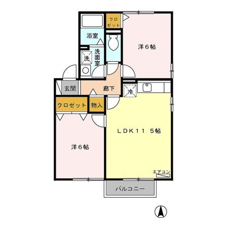 セジュールアユ A\\/Bの物件間取画像