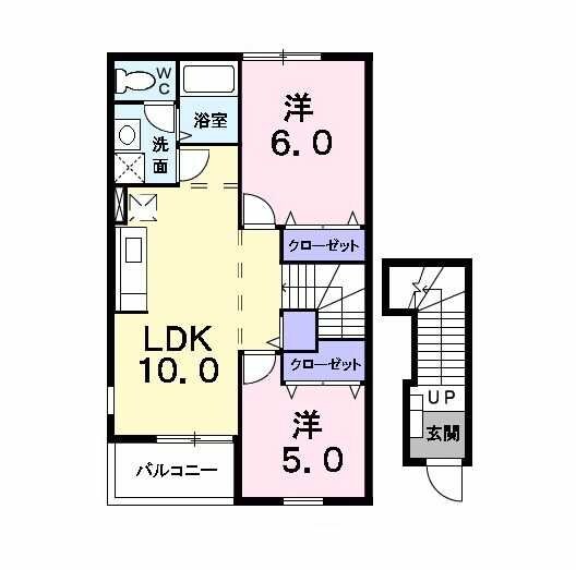 エスポアールA棟の物件間取画像