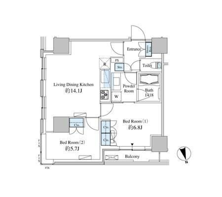 ベルファース芝浦タワーの物件間取画像