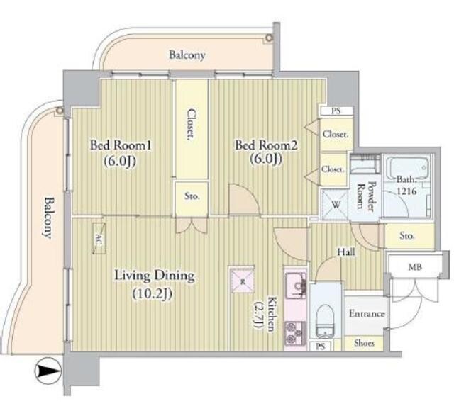 センテニアルタワーの物件間取画像