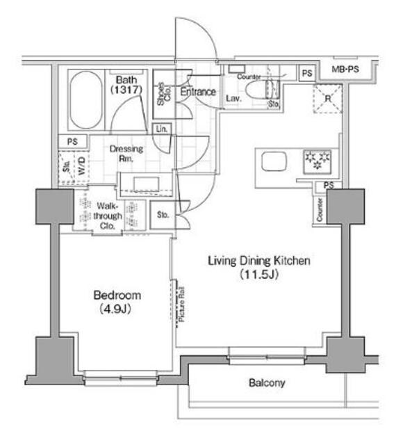 ザ・パークハビオ新宿の物件間取画像