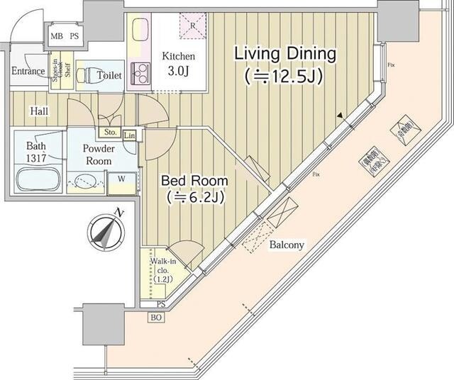 ユニゾンタワーの物件間取画像