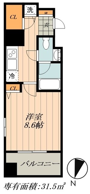 レジディア築地の物件間取画像