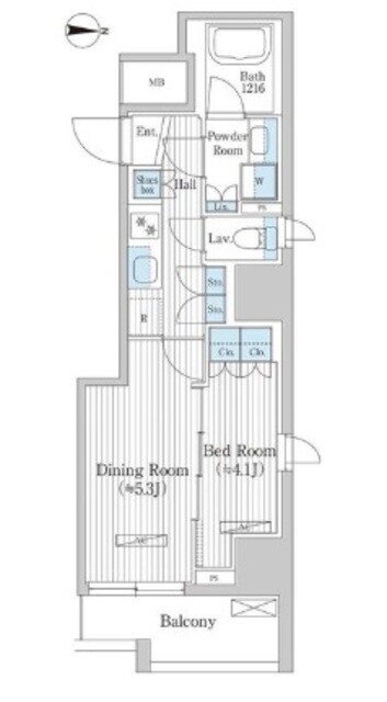 グレイスリヴィエール東京八丁堀の物件間取画像