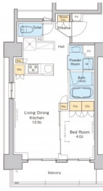 プラウドフラット両国の物件間取画像