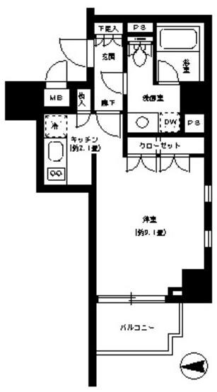 パークキューブ神田の物件間取画像