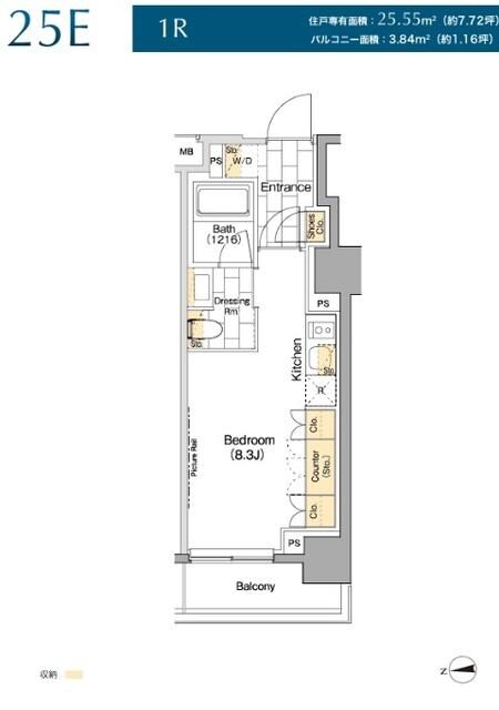 ザ・パークハビオ上野レジデンスの物件間取画像