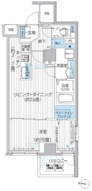 コスモグランス東日暮里の物件間取画像