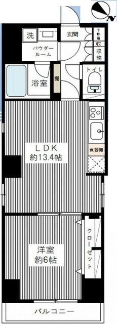 スパシエ日本橋エセンザの物件間取画像