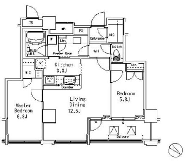 MFPR目黒タワーの物件間取画像