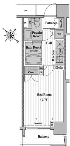 レジディア月島IIの物件間取画像