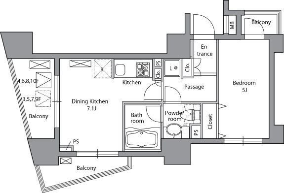 レジディア神田岩本町の物件間取画像
