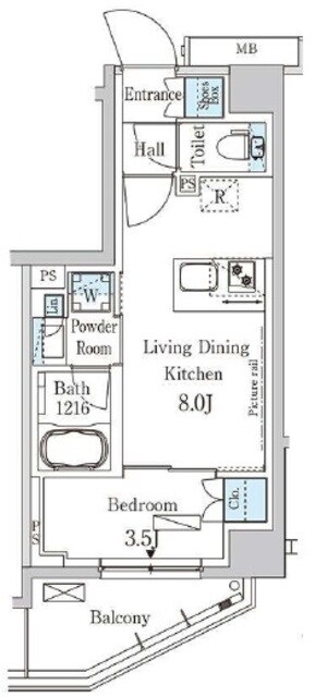 パークアクシス木場キャナルイーストの物件間取画像