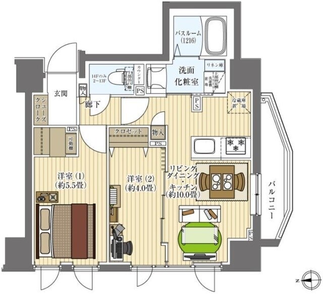 オーキッドレジデンス三ノ輪の物件間取画像