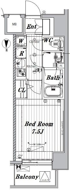 メイクスデザイン両国NORTHの物件間取画像