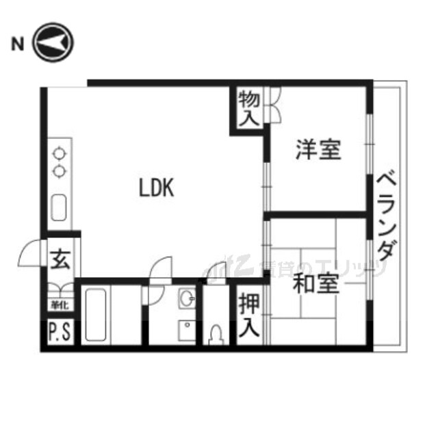 水尾ちとせハイツの物件間取画像