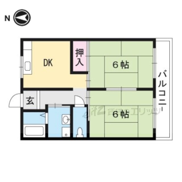 水尾グリーンハイツC棟の物件間取画像