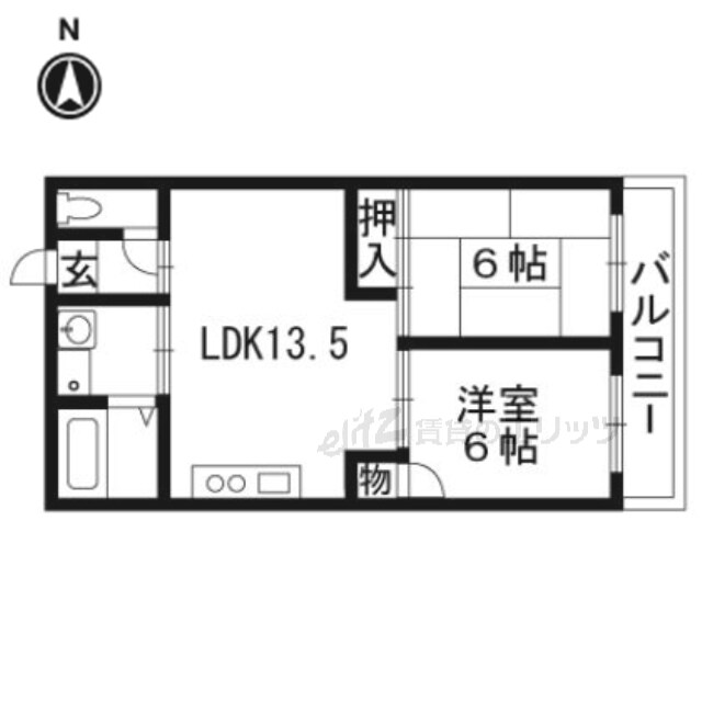 サニーコーポ西口の物件間取画像