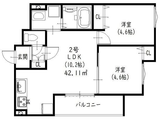 クリエオーレ原町の物件間取画像