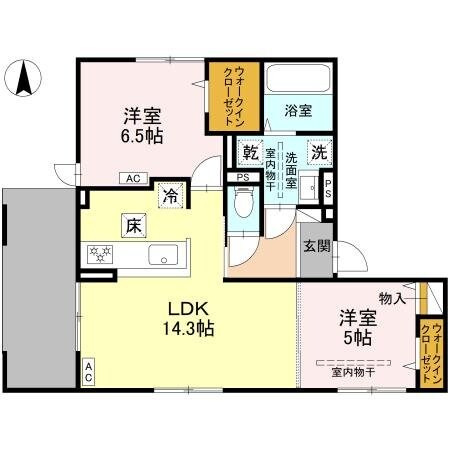 D-residence下田部Bの物件間取画像