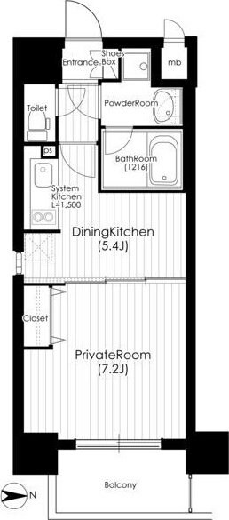 南森町プライマリーワンの物件間取画像