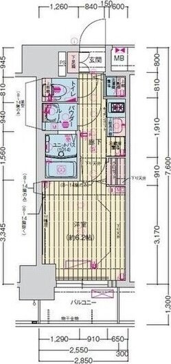 プレサンス扇町駅前の物件間取画像