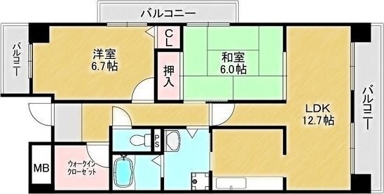サンシャイン江坂の物件間取画像