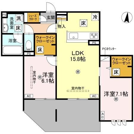 ロンジェヴィータの物件間取画像