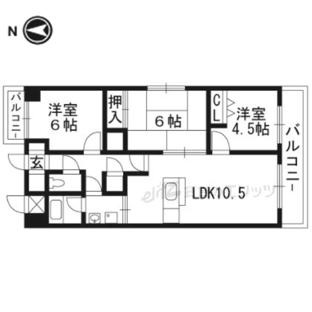 パセオ南茨木の物件間取画像