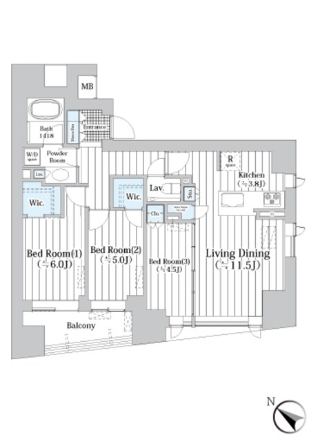 ザ・グランクラッセ日本橋イーストの物件間取画像