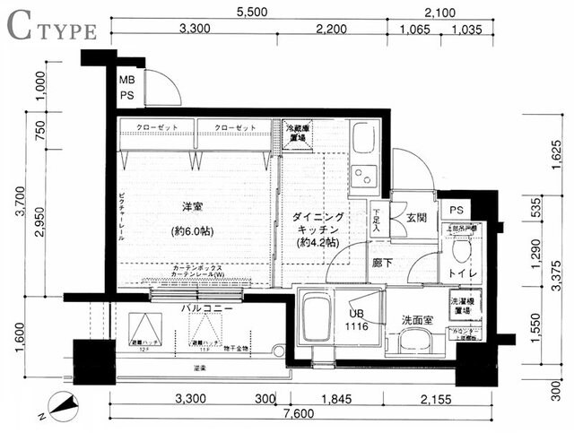 メインステージ上野の物件間取画像