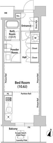 飯田橋ガーデンフラッツの物件間取画像