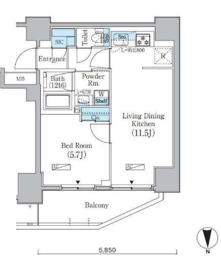 プライムブリス上野元浅草の物件間取画像