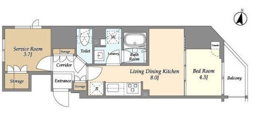 シーズンフラッツ上野御徒町の物件間取画像